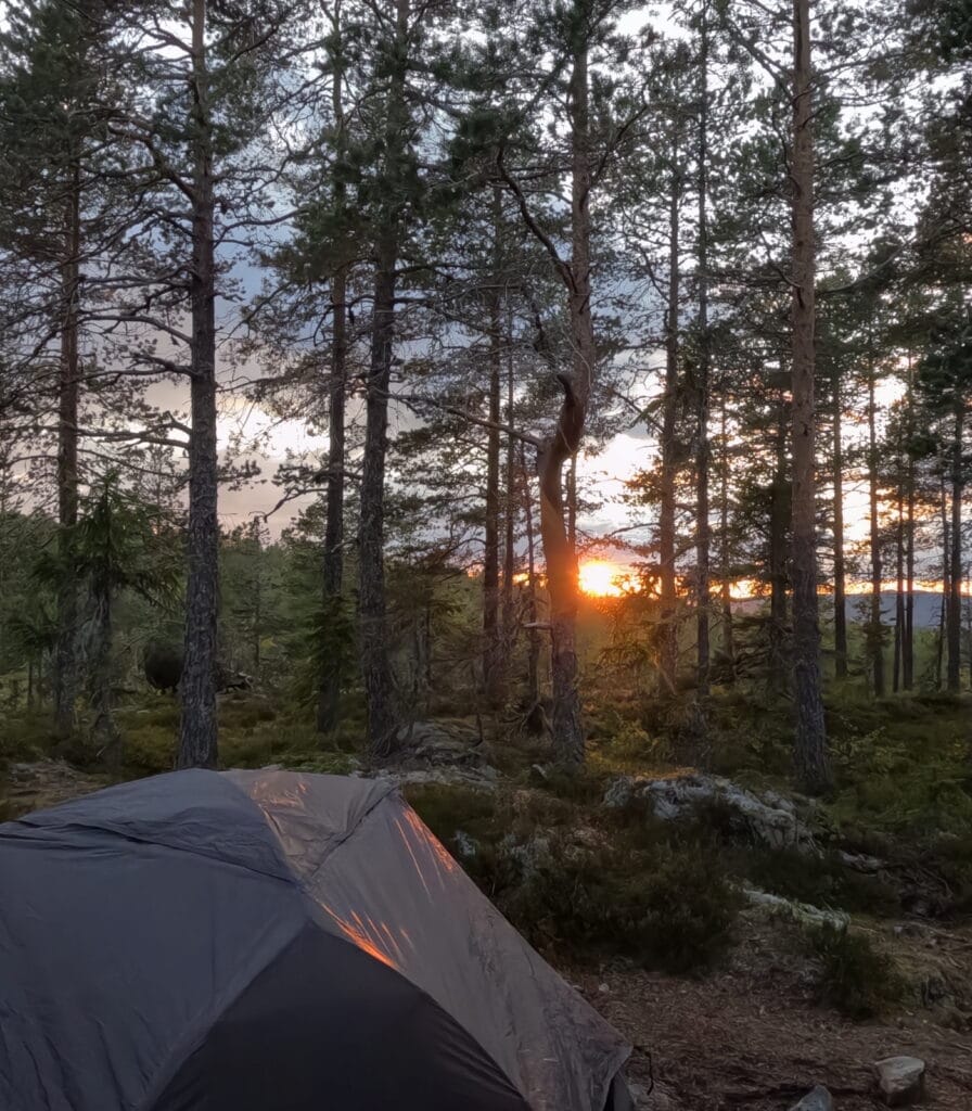 Camping on top of Ringråberget on the Höga Kusten Leden.